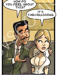 Very naughty slut first tries huge black cock in her mouth in mad John Person interracial comics