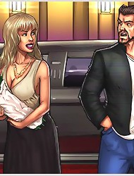 Horny cartoon bitch ready to suck and fuck a big cock in the street