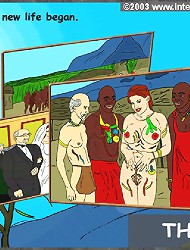 Interracial DP cartoon fuck