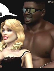 One nasty blonde in 3d cartoon sex who loves black juicy cocks and muscled black men
