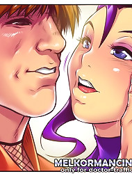 xxx cartoon porn with threesome, busty slut sucking two dicks